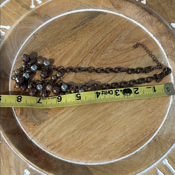 Elegant Brown and Gold Beaded Necklace tru color gold silver bronze - Picture 8 of 11